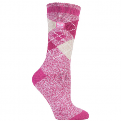 Heat Holders - Ladies Socks Jacquard Lite Pink