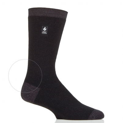 Heat Holders - Mens Socks Ultra Lite Heel Black