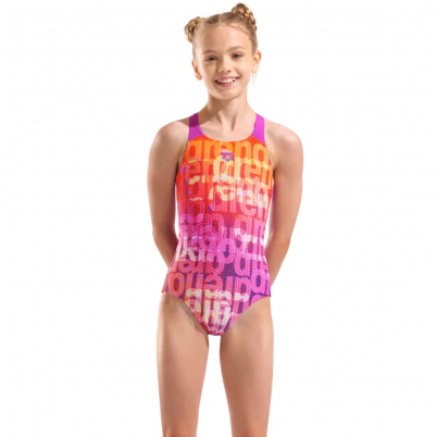 Arena - Girl's Multi Colours Swimsuit V Back Pink ...