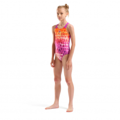 Arena - Girl's Multi Colours Swimsuit V Back Pink Multi/Very Fuschia