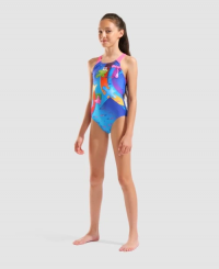 Arena - Girls Inventive Swimsuit Swim Pro Back Blue Multi/Neon Blue/Shocking Pink