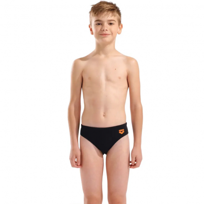Arena - Boys Bright Swim Briefs Black/Team Orange