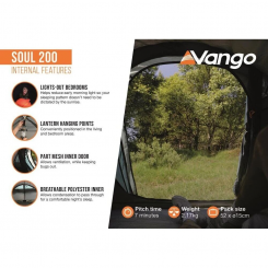 Vango - Σκηνή 3 Ατόμων Soul 200 Deep Blue