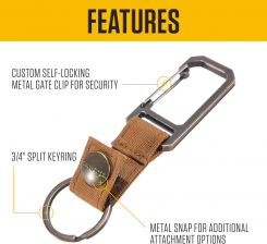 Carhartt - Μπρελοκ Nylon Duck Key Keeper Carhartt Brown