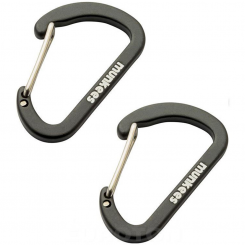Munkees - 40 mm Flat Wiregate Carabiner x2 Black