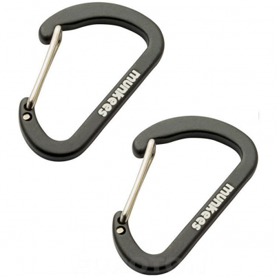 Munkees - 40 mm Flat Wiregate Carabiner x2 Black