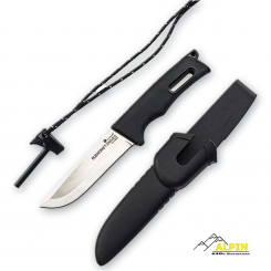 HX Outdoors -  Ελαφρύ Μαχαίρι Buschcraft ΤrailΒorn 4+ Σπινθηριστής Black