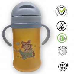 Alpin - Παγούρι Plane 450 ml Με Καλαμάκι Yellow