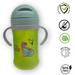 Alpin - Παγούρι Dino 450 ml Με Καλαμάκι Light Green