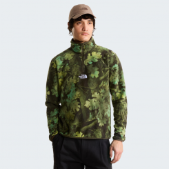 The North Face - M Novelty Logo Glacier 1/4 Zip Print New Taupe Green Yosemit