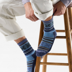 Smartwool - Everyday Cozy Fair Isle Sweater Crew Socks Everyday Nightfall Blue