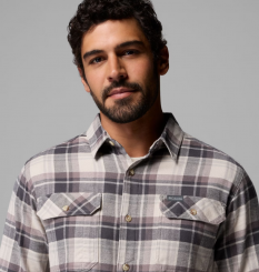 Columbia - Flare Gun Stretch Flannel Shirt Dark Stone/Dispersed Plaid