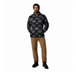Columbia - Rugged Ridge High Pile Half Zip Black Checked Out/Black