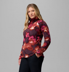 Columbia - Glacial™ IV Print 1/2 Zip Red Oxide Dyeflower