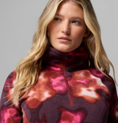 Columbia - Glacial™ IV Print 1/2 Zip Red Oxide Dyeflower