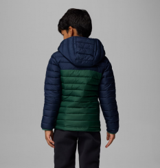 Columbia - Παιδικό Powder Lite™ II Boys Hooded Jacket Rain Forest/Collegiate Navy