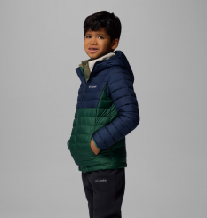 Columbia - Παιδικό Powder Lite™ II Boys Hooded Jacket Rain Forest/Collegiate Navy