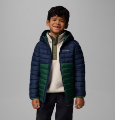 Columbia - Παιδικό Powder Lite™ II Boys Hooded Jacket Rain Forest/Collegiate Navy