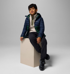 Columbia - Παιδικό Powder Lite™ II Boys Hooded Jacket Rain Forest/Collegiate Navy