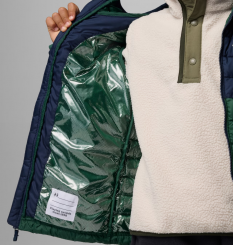 Columbia - Παιδικό Powder Lite™ II Boys Hooded Jacket Rain Forest/Collegiate Navy