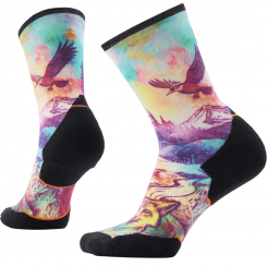 Smartwool - W Trail Run Serene Peak Print Crew Socks Dusty Teal