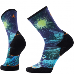 Smartwool - Trail Run Treeline Print Crew Socks Deep Navy