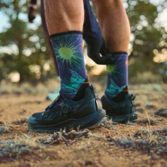 Smartwool - Trail Run Treeline Print Crew Socks Deep Navy
