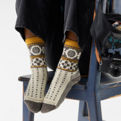 Smartwool - W Everyday Cozy Retro Sunflower Crew Socks Natural