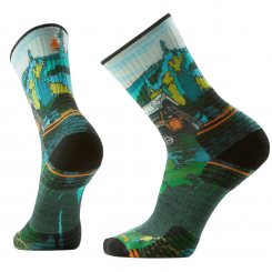 Smartwool - Hike Trail Trekker Print Crew Socks Winter Moss