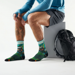 Smartwool - Hike Trail Trekker Print Crew Socks Winter Moss