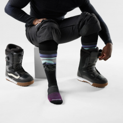 Smartwool - Snowboard Mountain Sunrise Over The Calf Socks Black