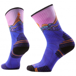 Smartwool - W Hike Mountain Sunrise Print Crew Socks Deep Navy