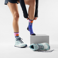 Smartwool - W Hike Mountain Sunrise Print Crew Socks Deep Navy