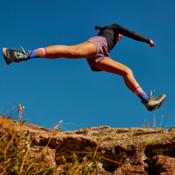 Smartwool - W Hike Mountain Sunrise Print Crew Socks Deep Navy