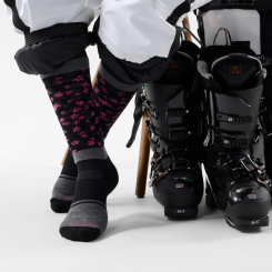 Smartwool - W Snowboard Wild Blossom Over The Calf Socks Black