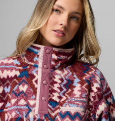 Columbia - W Helvetia II Printed Cropped Half Snap Antique Mauve/Geomix