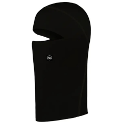 Buff - Merino Midgweight Hinged Balaclava Solid Black
